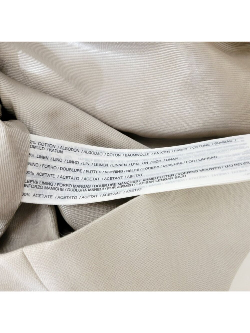 MNG Suit Beige Double Breasted Blazer Women's XS Cotton Linen Blend - Picture 5 of 5